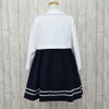 特別な日にぴったりのネイビーカラーの男の子用フォーマルスーツ。シンプルで美しいシルエットが魅力のAngel's Closetの子供フォーマル レンタル商品（【レンタル】フリル襟ネイビージャンパースカートアンサンブル（CAT788392）130cmB体）｜画像3