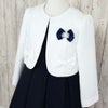 特別な日にぴったりのネイビーカラーの男の子用フォーマルスーツ。シンプルで美しいシルエットが魅力のAngel's Closetの子供フォーマル レンタル商品（【レンタル】ネイビーストライプアンサンブル（CAT798391））｜画像2