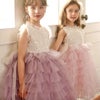 ピアノ発表会や結婚式にぴったりのカラーの女の子用キッズドレス。シンプルで美しいシルエットが魅力のAngel's Closetの子供ドレス レンタル商品（【レンタル】ティアードフリルネットガーゼ子供ドレス（YP086））｜画像4