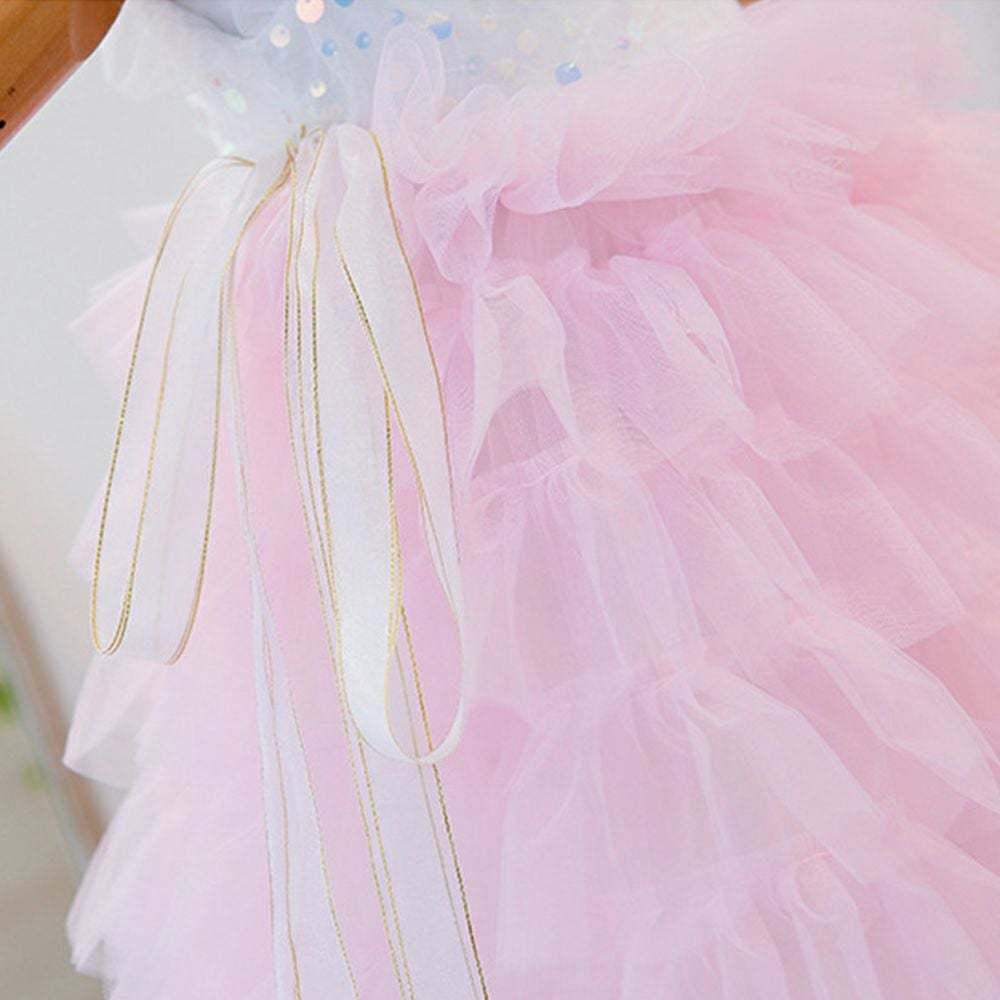 ピアノ発表会や結婚式にぴったりのカラーの女の子用キッズドレス。シンプルで美しいシルエットが魅力のAngel's Closetの子供ドレス レンタル商品（【レンタル】ティアードフリルネットガーゼ子供ドレス（YP086））｜画像6