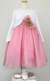 ピアノ発表会や結婚式にぴったりのカラーの女の子用キッズドレス。シンプルで美しいシルエットが魅力のAngel's Closetの子供ドレス レンタル商品（【レンタル】デュピオーニオーガンジー2トーンスクエアネック子供ドレス（CDC1225）ローズ）｜画像10
