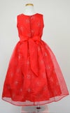 ピアノ発表会や結婚式にぴったりのカラーの女の子用キッズドレス。シンプルで美しいシルエットが魅力のAngel's Closetの子供ドレス レンタル商品（【レンタル】スパークリングオーガンジー子供ドレス(CC2463)レッド）｜画像4