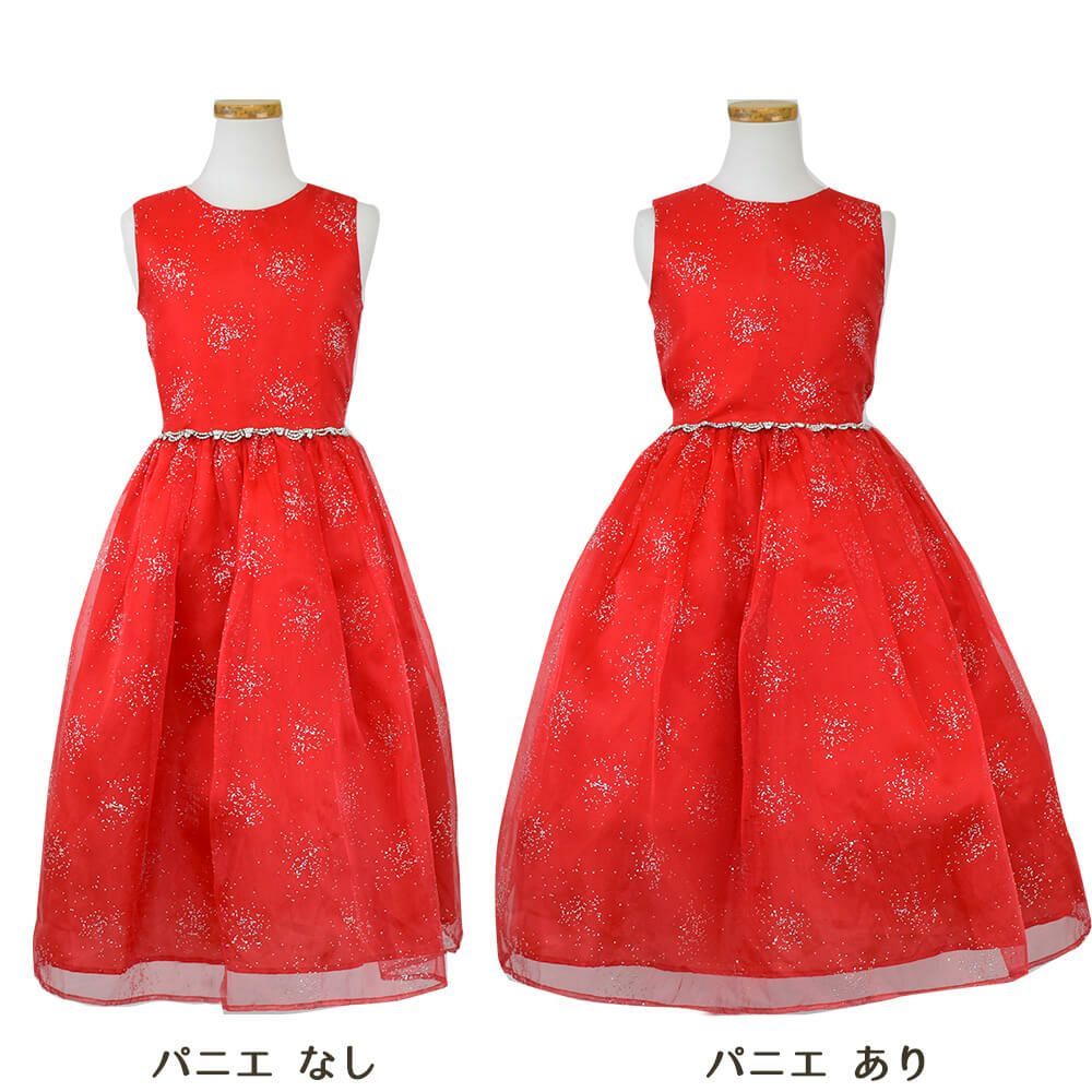 ピアノ発表会や結婚式にぴったりのカラーの女の子用キッズドレス。シンプルで美しいシルエットが魅力のAngel's Closetの子供ドレス レンタル商品（【レンタル】スパークリングオーガンジー子供ドレス(CC2463)レッド）｜画像6