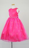 ピアノ発表会や結婚式にぴったりのピンクカラーの女の子用キッズドレス。シンプルで美しいシルエットが魅力のAngel's Closetの子供ドレス レンタル商品（【レンタル】スパークリングオーガンジー子供ドレス(CC2463)ホットピンク）｜画像3