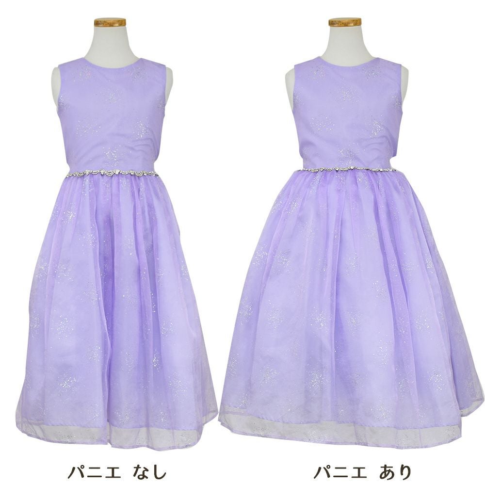 ピアノ発表会や結婚式にぴったりのカラーの女の子用キッズドレス。シンプルで美しいシルエットが魅力のAngel's Closetの子供ドレス レンタル商品（【レンタル】スパークリングオーガンジー子供ドレス(CC2463)ラベンダー）｜画像6