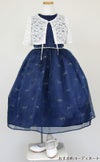 ピアノ発表会や結婚式にぴったりのネイビーカラーの女の子用キッズドレス。シンプルで美しいシルエットが魅力のAngel's Closetの子供ドレス レンタル商品（【レンタル】スパークリングオーガンジー子供ドレス(CC2463)ネイビー）｜画像9