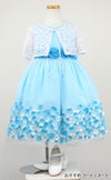 ピアノ発表会や結婚式にぴったりのカラーの女の子用キッズドレス。シンプルで美しいシルエットが魅力のAngel's Closetの子供ドレス レンタル商品（【レンタル】フラワーモチーフスカートメッシュ子供ドレス(KD332)アクア）｜画像10