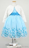 ピアノ発表会や結婚式にぴったりのカラーの女の子用キッズドレス。シンプルで美しいシルエットが魅力のAngel's Closetの子供ドレス レンタル商品（【レンタル】フラワーモチーフスカートメッシュ子供ドレス(KD332)アクア）｜画像12