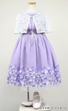 ピアノ発表会や結婚式にぴったりのライラックカラーの女の子用キッズドレス。シンプルで美しいシルエットが魅力のAngel's Closetの子供ドレス レンタル商品（【レンタル】フラワーモチーフスカートメッシュ子供ドレス(KD332)ライラック）｜画像9