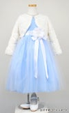 ピアノ発表会や結婚式にぴったりのブルーカラーの女の子用キッズドレス。シンプルで美しいシルエットが魅力のAngel's Closetの子供ドレス レンタル商品（【レンタル】ヴィンテージサテン＆チュール子供ドレス(SK402)ライトブルー）｜画像11