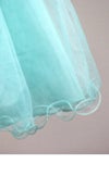 ピアノ発表会や結婚式にぴったりのカラーの女の子用キッズドレス。シンプルで美しいシルエットが魅力のAngel's Closetの子供ドレス レンタル商品（【レンタル】レース＆ラインストーンビジューベルトクリスタルチュール子供ドレス(MBK340)ミント）｜画像6