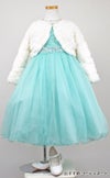 ピアノ発表会や結婚式にぴったりのカラーの女の子用キッズドレス。シンプルで美しいシルエットが魅力のAngel's Closetの子供ドレス レンタル商品（【レンタル】レース＆ラインストーンビジューベルトクリスタルチュール子供ドレス(MBK340)ミント）｜画像12