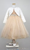 ピアノ発表会や結婚式にぴったりのカラーの女の子用キッズドレス。シンプルで美しいシルエットが魅力のAngel's Closetの子供ドレス レンタル商品（【レンタル】レース＆ラインストーンビジューベルトクリスタルチュール子供ドレス(MBK340)シャンパン）｜画像12