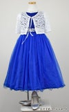 ピアノ発表会や結婚式にぴったりのブルーカラーの女の子用キッズドレス。シンプルで美しいシルエットが魅力のAngel's Closetの子供ドレス レンタル商品（【レンタル】レース＆ラインストーンビジューベルトクリスタルチュール子供ドレス(MBK340)ロイヤルブルー）｜画像10