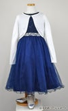 ピアノ発表会や結婚式にぴったりのネイビーカラーの女の子用キッズドレス。シンプルで美しいシルエットが魅力のAngel's Closetの子供ドレス レンタル商品（【レンタル】レース＆ラインストーンビジューベルトクリスタルチュール子供ドレス(MBK340)ネイビー）｜画像11