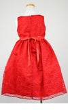 ピアノ発表会や結婚式にぴったりのカラーの女の子用キッズドレス。シンプルで美しいシルエットが魅力のAngel's Closetの子供ドレス レンタル商品（【レンタル】フラワーレースサテンリボン子供ドレス(CCD749)レッド）｜画像5