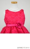 ピアノ発表会や結婚式にぴったりのカラーの女の子用キッズドレス。シンプルで美しいシルエットが魅力のAngel's Closetの子供ドレス レンタル商品（【レンタル】フラワーレースサテンリボン子供ドレス(CCD749)フクシア）｜画像8