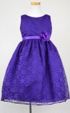 ピアノ発表会や結婚式にぴったりのカラーの女の子用キッズドレス。シンプルで美しいシルエットが魅力のAngel's Closetの子供ドレス レンタル商品（【レンタル】フラワーレースサテンリボン子供ドレス(CCD749)パープル）｜画像3