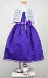 ピアノ発表会や結婚式にぴったりのカラーの女の子用キッズドレス。シンプルで美しいシルエットが魅力のAngel's Closetの子供ドレス レンタル商品（【レンタル】フラワーレースサテンリボン子供ドレス(CCD749)パープル）｜画像10