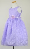 ピアノ発表会や結婚式にぴったりのライラックカラーの女の子用キッズドレス。シンプルで美しいシルエットが魅力のAngel's Closetの子供ドレス レンタル商品（【レンタル】フラワーレースサテンリボン子供ドレス(CCD749)ライラック）｜画像4