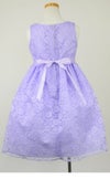 ピアノ発表会や結婚式にぴったりのライラックカラーの女の子用キッズドレス。シンプルで美しいシルエットが魅力のAngel's Closetの子供ドレス レンタル商品（【レンタル】フラワーレースサテンリボン子供ドレス(CCD749)ライラック）｜画像5