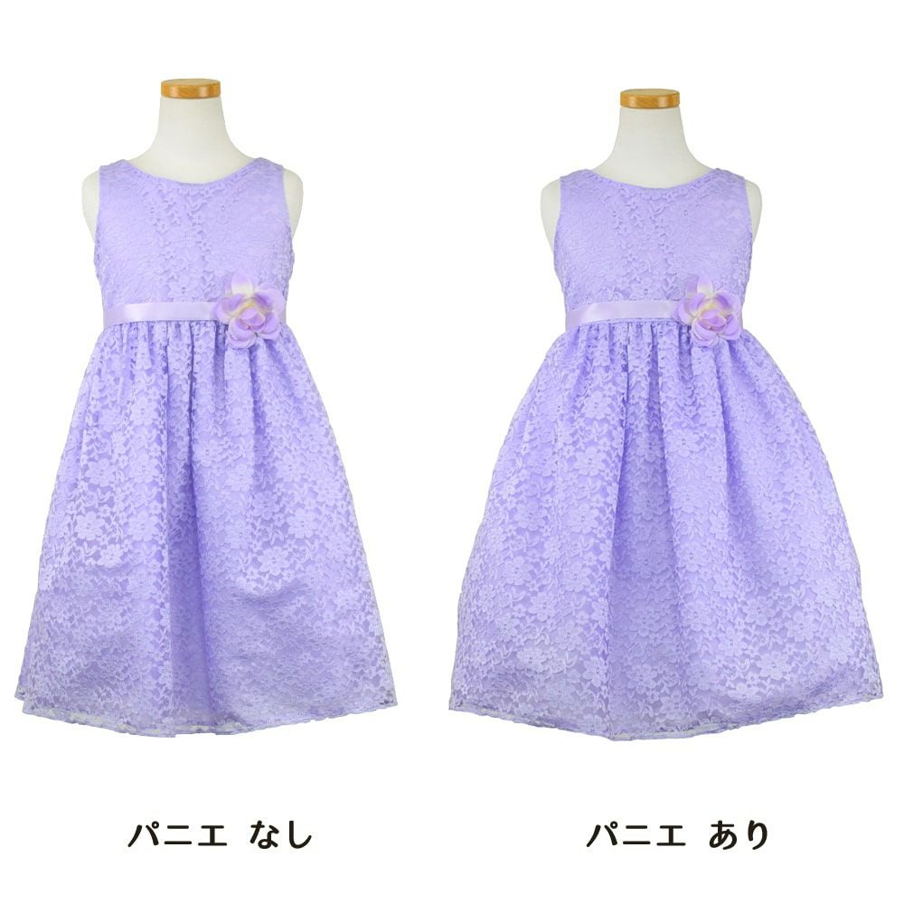 ピアノ発表会や結婚式にぴったりのライラックカラーの女の子用キッズドレス。シンプルで美しいシルエットが魅力のAngel's Closetの子供ドレス レンタル商品（【レンタル】フラワーレースサテンリボン子供ドレス(CCD749)ライラック）｜画像7