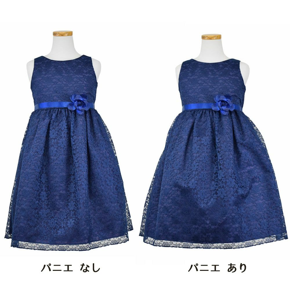 ピアノ発表会や結婚式にぴったりのネイビーカラーの女の子用キッズドレス。シンプルで美しいシルエットが魅力のAngel's Closetの子供ドレス レンタル商品（【レンタル】フラワーレースサテンリボン子供ドレス(CCD749)ネイビー）｜画像7