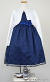 ピアノ発表会や結婚式にぴったりのネイビーカラーの女の子用キッズドレス。シンプルで美しいシルエットが魅力のAngel's Closetの子供ドレス レンタル商品（【レンタル】フラワーレースサテンリボン子供ドレス(CCD749)ネイビー）｜画像11