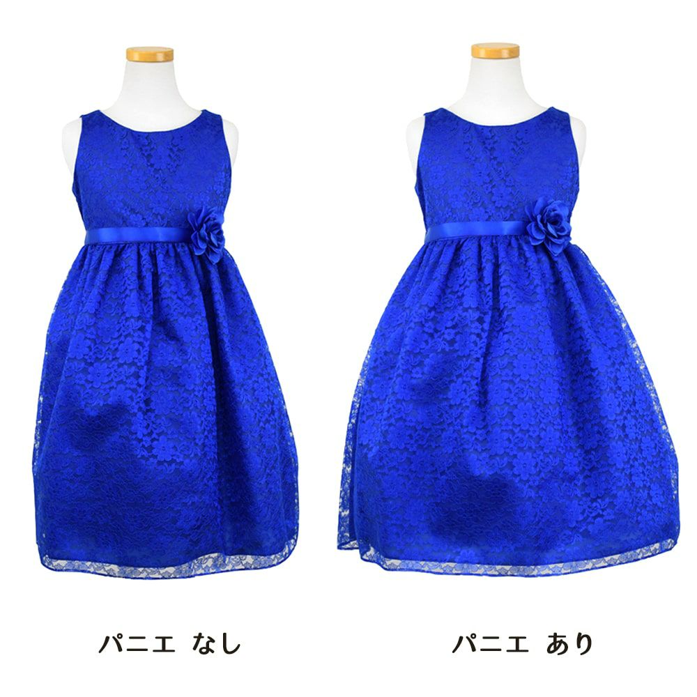 ピアノ発表会や結婚式にぴったりのブルーカラーの女の子用キッズドレス。シンプルで美しいシルエットが魅力のAngel's Closetの子供ドレス レンタル商品（【レンタル】フラワーレースサテンリボン子供ドレス(CCD749)ロイヤルブルー）｜画像7