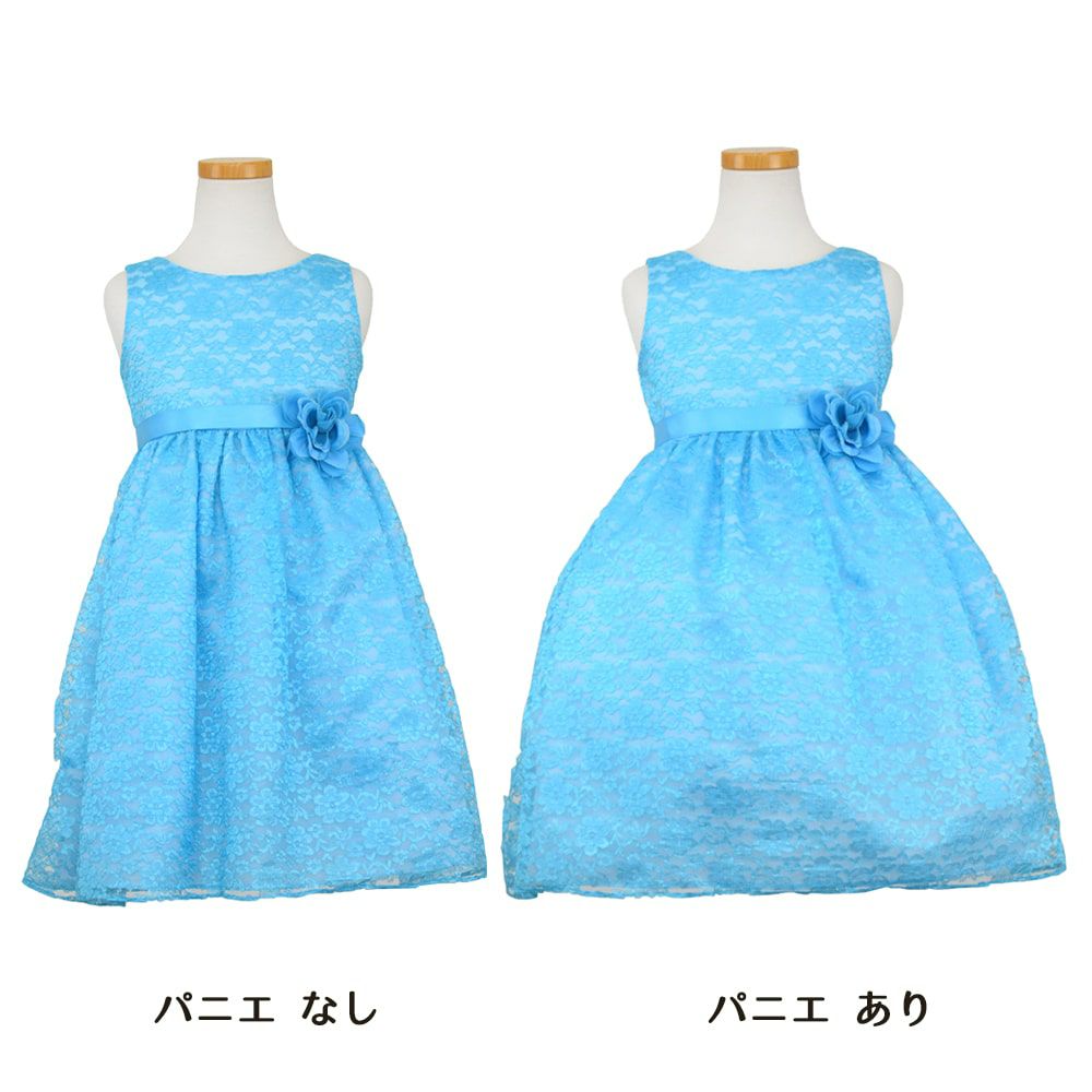 ピアノ発表会や結婚式にぴったりのカラーの女の子用キッズドレス。シンプルで美しいシルエットが魅力のAngel's Closetの子供ドレス レンタル商品（【レンタル】フラワーレースサテンリボン子供ドレス(CCD749)ターコイズ）｜画像7