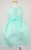 ピアノ発表会や結婚式にぴったりのカラーの女の子用キッズドレス。シンプルで美しいシルエットが魅力のAngel's Closetの子供ドレス レンタル商品（【レンタル】フラワーレースサテンリボン子供ドレス(CCD749)ミント）｜画像5
