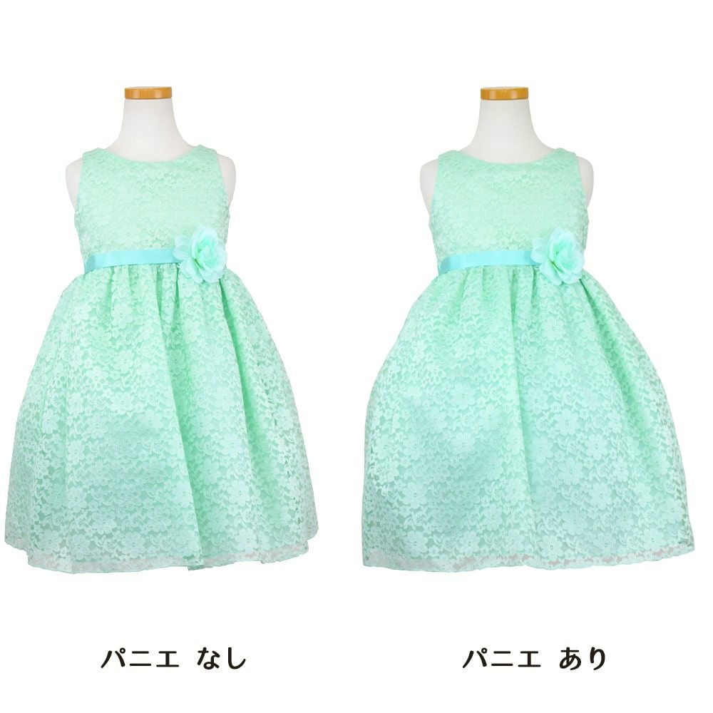 ピアノ発表会や結婚式にぴったりのカラーの女の子用キッズドレス。シンプルで美しいシルエットが魅力のAngel's Closetの子供ドレス レンタル商品（【レンタル】フラワーレースサテンリボン子供ドレス(CCD749)ミント）｜画像7