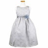 ピアノ発表会や結婚式にぴったりのカラーの女の子用キッズドレス。シンプルで美しいシルエットが魅力のAngel's Closetの子供ドレス レンタル商品（【レンタル】フラワーレースサテンリボン子供ドレス(CCD749)シルバー）｜画像2