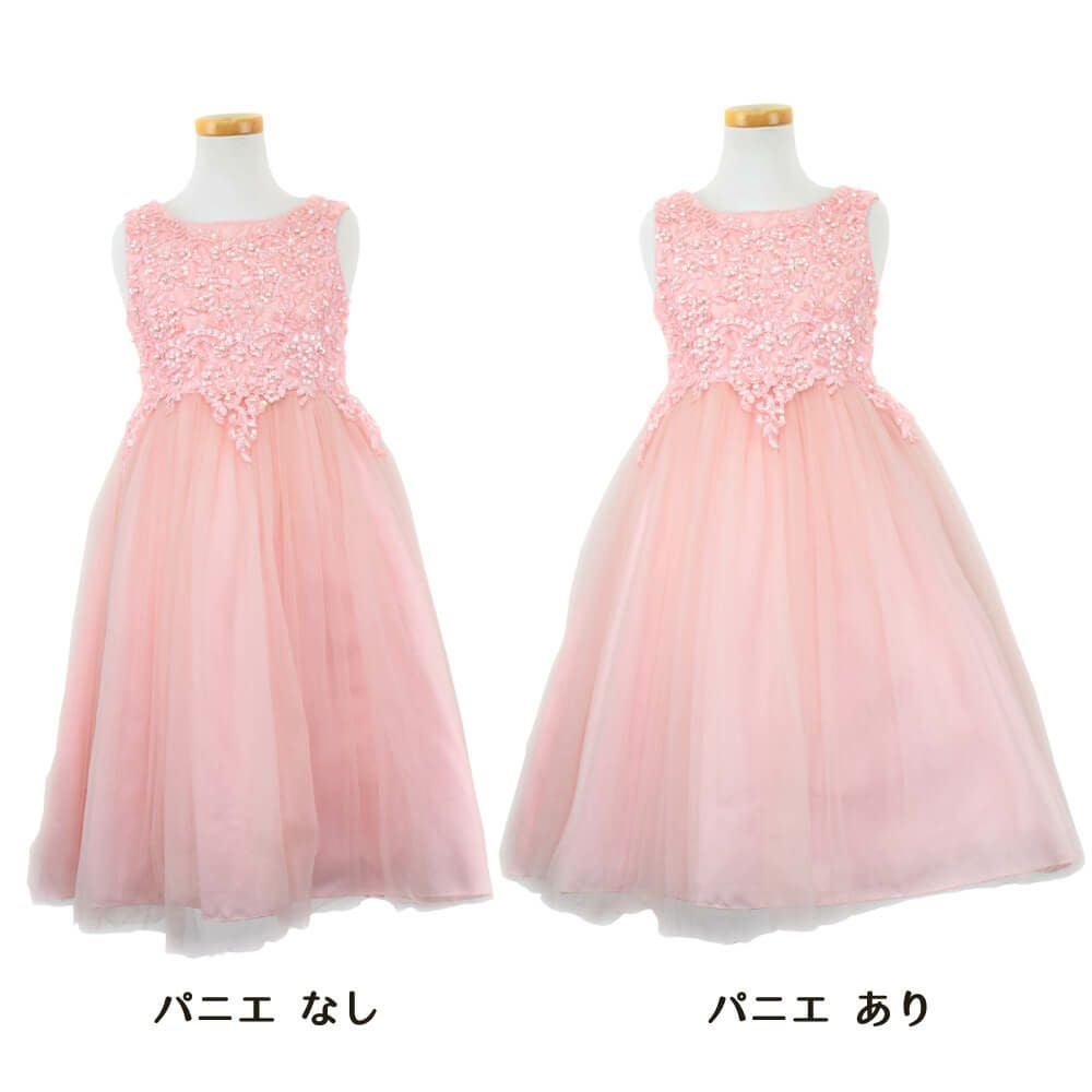 ピアノ発表会や結婚式にぴったりのピンクカラーの女の子用キッズドレス。シンプルで美しいシルエットが魅力のAngel's Closetの子供ドレス レンタル商品（【レンタル】パールスパンコールスーパーエレガントチュール子供ドレス(cdc5008)ブラッシュピンク）｜画像7