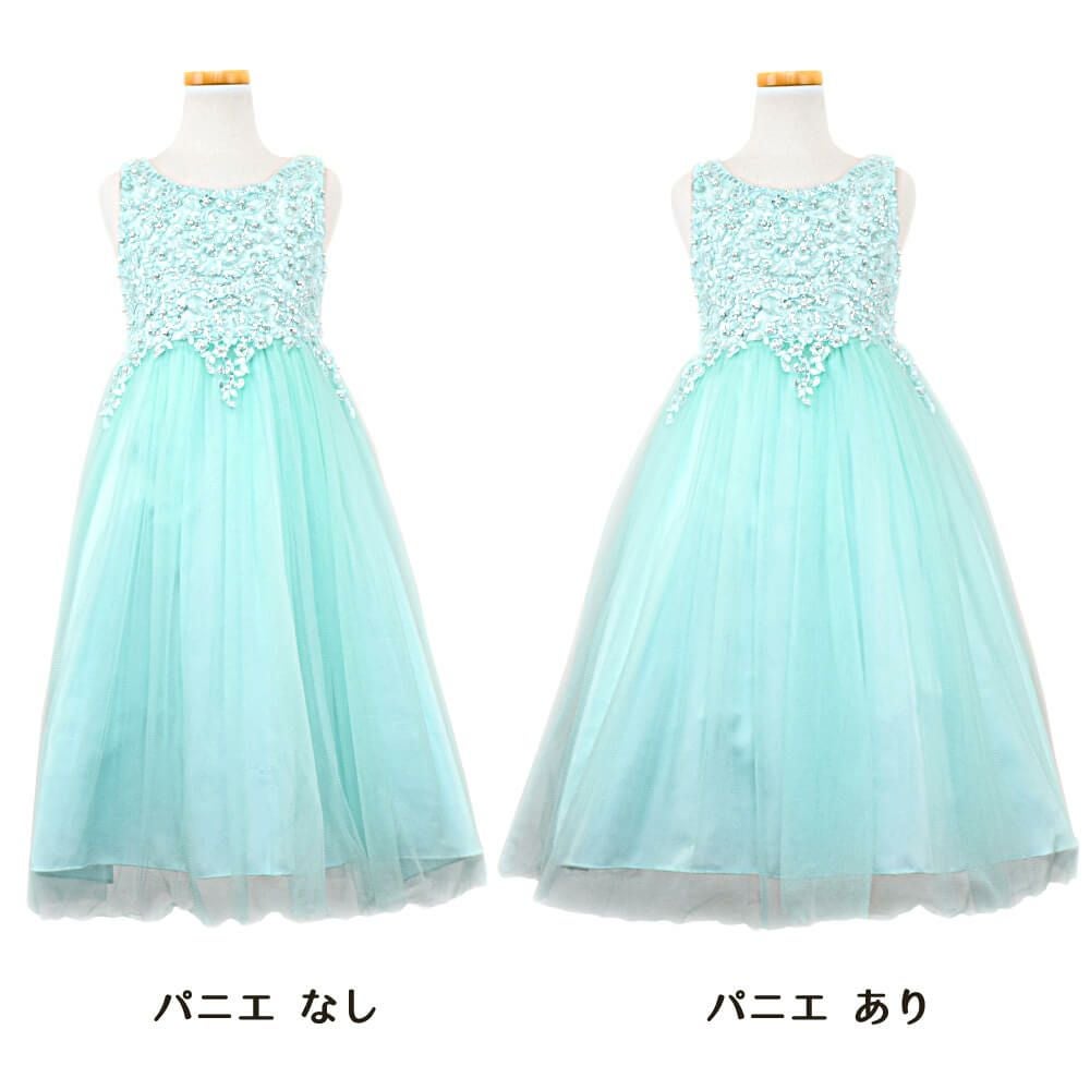 ピアノ発表会や結婚式にぴったりのカラーの女の子用キッズドレス。シンプルで美しいシルエットが魅力のAngel's Closetの子供ドレス レンタル商品（【レンタル】パールスパンコールスーパーエレガントチュール子供ドレス(cdc5008)ミント）｜画像7