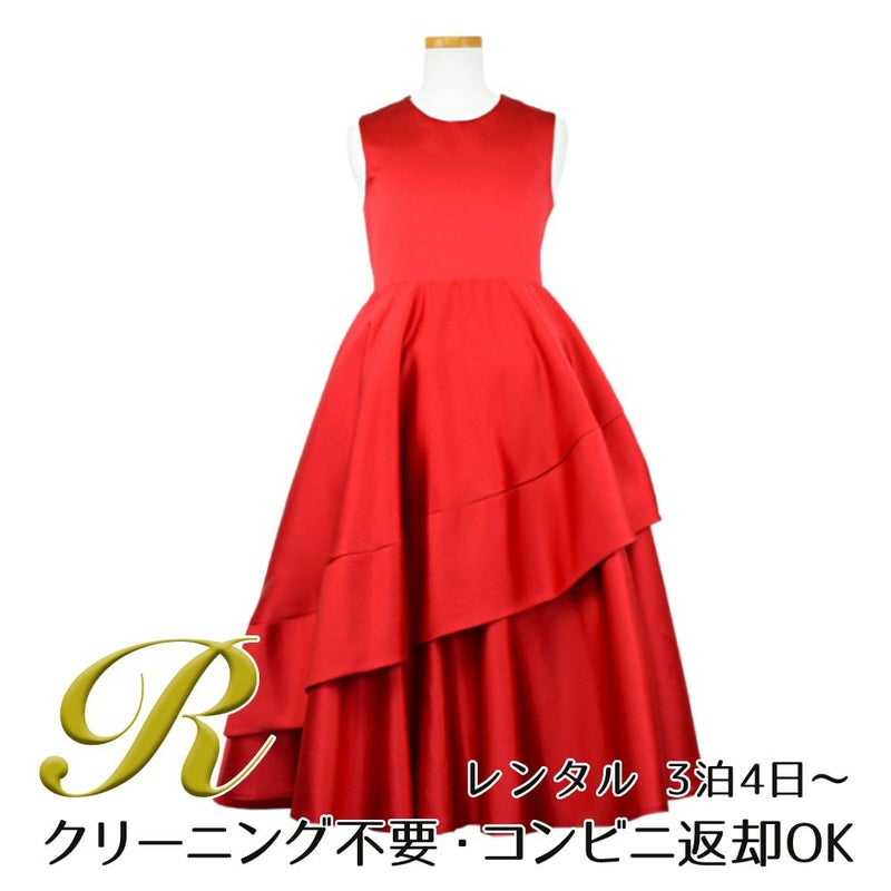 ピアノ発表会や結婚式にぴったりのカラーの女の子用キッズドレス。シンプルで美しいシルエットが魅力のAngel's Closetの子供ドレス レンタル商品（【レンタル】クラシカルサテンプリンセスロング子供ドレスA(yp005a)レッド）｜画像1