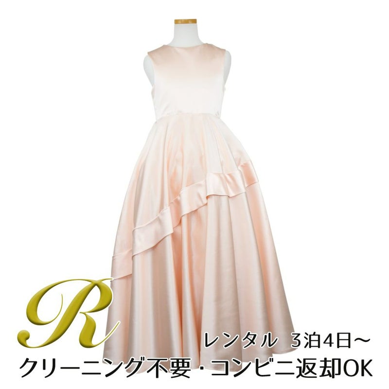 ピアノ発表会や結婚式にぴったりのカラーの女の子用キッズドレス。シンプルで美しいシルエットが魅力のAngel's Closetの子供ドレス レンタル商品（【レンタル】クラシカルサテンプリンセスロング子供ドレスA(yp005a)シャンパン）｜画像1