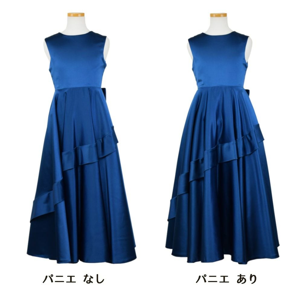 ピアノ発表会や結婚式にぴったりのネイビーカラーの女の子用キッズドレス。シンプルで美しいシルエットが魅力のAngel's Closetの子供ドレス レンタル商品（【レンタル】クラシカルサテンプリンセスロング子供ドレスB(yp005b)ライトネイビー）｜画像7