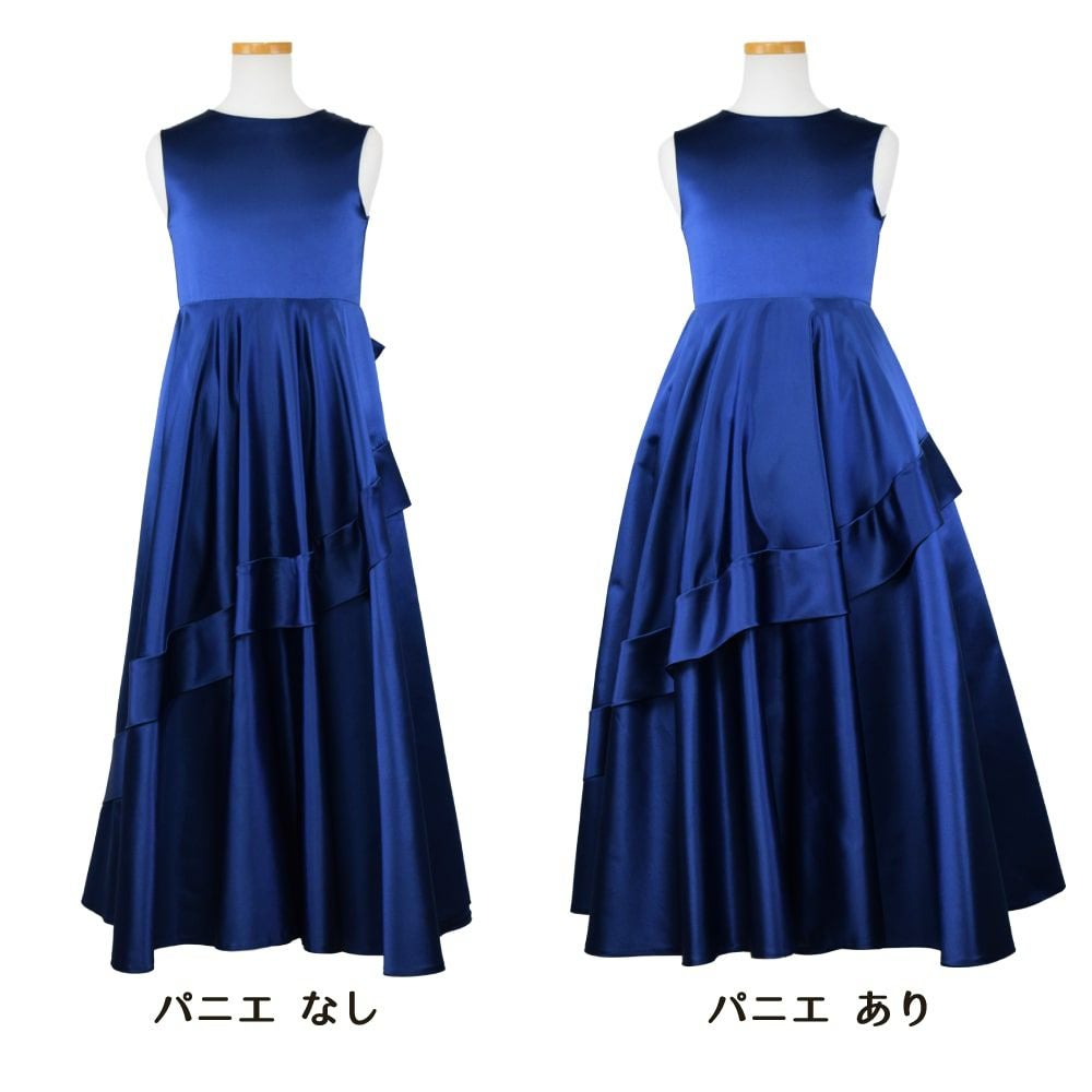 ピアノ発表会や結婚式にぴったりのネイビーカラーの女の子用キッズドレス。シンプルで美しいシルエットが魅力のAngel's Closetの子供ドレス レンタル商品（【レンタル】クラシカルサテンプリンセスロング子供ドレスB(yp005b)ネイビー）｜画像6