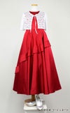 ピアノ発表会や結婚式にぴったりのカラーの女の子用キッズドレス。シンプルで美しいシルエットが魅力のAngel's Closetの子供ドレス レンタル商品（【レンタル】クラシカルサテンプリンセスロング子供ドレスB(yp005b)レッド）｜画像10