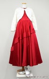 ピアノ発表会や結婚式にぴったりのカラーの女の子用キッズドレス。シンプルで美しいシルエットが魅力のAngel's Closetの子供ドレス レンタル商品（【レンタル】クラシカルサテンプリンセスロング子供ドレスB(yp005b)レッド）｜画像12
