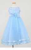 ピアノ発表会や結婚式にぴったりのブルーカラーの女の子用キッズドレス。シンプルで美しいシルエットが魅力のAngel's Closetの子供ドレス レンタル商品（【レンタル】ロマンス(rmc)ブルー）｜画像7