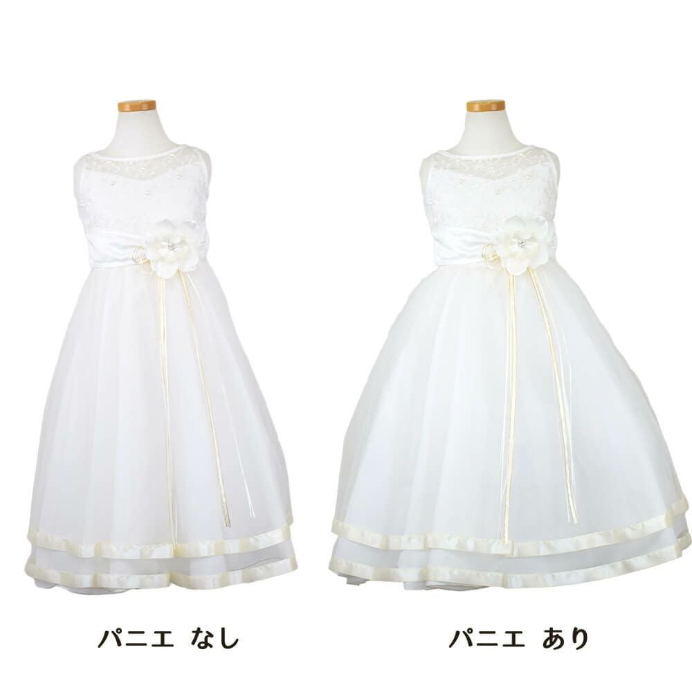 ピアノ発表会や結婚式にぴったりのホワイトカラーの女の子用キッズドレス。シンプルで美しいシルエットが魅力のAngel's Closetの子供ドレス レンタル商品（【レンタル】ロマンス(rmc)オフホワイト）｜画像7