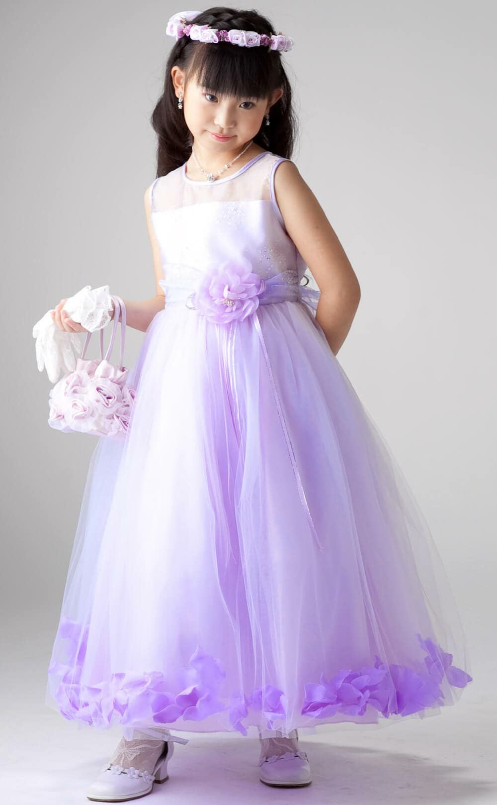 ピアノ発表会や結婚式にぴったりのピンクカラーの女の子用キッズドレス。シンプルで美しいシルエットが魅力のAngel's Closetの子供ドレス レンタル商品（【レンタル】フラワーペタルプリンセス子供ドレス(JK2925)ピンク）｜画像13