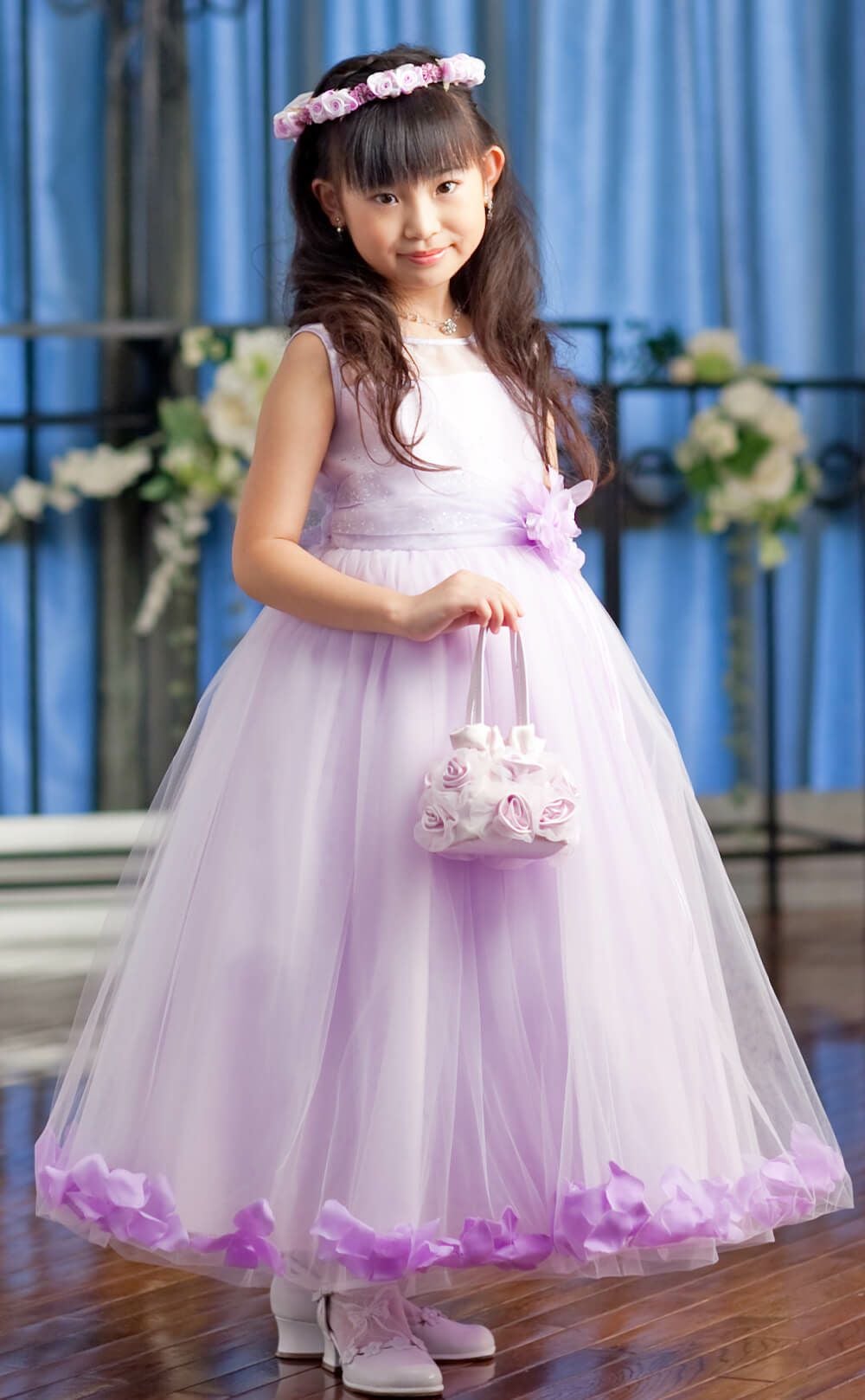 ピアノ発表会や結婚式にぴったりのピンクカラーの女の子用キッズドレス。シンプルで美しいシルエットが魅力のAngel's Closetの子供ドレス レンタル商品（【レンタル】フラワーペタルプリンセス子供ドレス(JK2925)ピンク）｜画像15