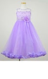 ピアノ発表会や結婚式にぴったりのライラックカラーの女の子用キッズドレス。シンプルで美しいシルエットが魅力のAngel's Closetの子供ドレス レンタル商品（【レンタル】フラワーペタルプリンセス子供ドレス(JK2925)ライラック）｜画像3