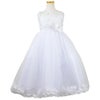 ピアノ発表会や結婚式にぴったりのホワイトカラーの女の子用キッズドレス。シンプルで美しいシルエットが魅力のAngel's Closetの子供ドレス レンタル商品（【レンタル】フラワーペタルプリンセス子供ドレス(JK2925)ピュアホワイト）｜画像2