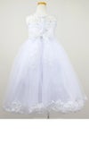 ピアノ発表会や結婚式にぴったりのホワイトカラーの女の子用キッズドレス。シンプルで美しいシルエットが魅力のAngel's Closetの子供ドレス レンタル商品（【レンタル】フラワーペタルプリンセス子供ドレス(JK2925)ピュアホワイト）｜画像5