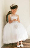 ピアノ発表会や結婚式にぴったりのホワイトカラーの女の子用キッズドレス。シンプルで美しいシルエットが魅力のAngel's Closetの子供ドレス レンタル商品（【レンタル】フラワーペタルプリンセス子供ドレス(JK2925)ピュアホワイト）｜画像16