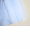 ピアノ発表会や結婚式にぴったりのブルーカラーの女の子用キッズドレス。シンプルで美しいシルエットが魅力のAngel's Closetの子供ドレス レンタル商品（【レンタル】エレガント刺繍メッシュ＆パールトリム子供ドレス(SK740)ブルー）｜画像6